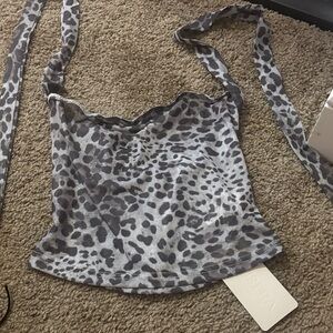 Leopard Print Gray Women's Top